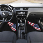 American Flag Wing Print Front and Back Car Floor Mats