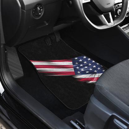 American Flag Wing Print Front and Back Car Floor Mats