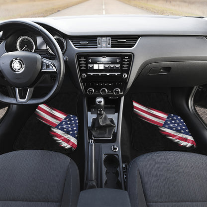 American Flag Wing Print Front Car Floor Mats
