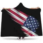 American Flag Wing Print Hooded Blanket