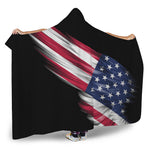 American Flag Wing Print Hooded Blanket