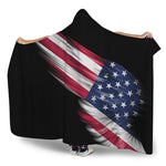American Flag Wing Print Hooded Blanket
