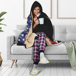 American Flag Wing Print Hooded Blanket