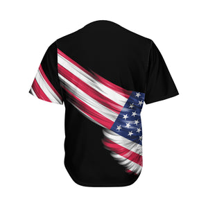 American Flag Wing Print Men's Baseball Jersey