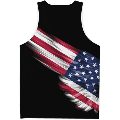 American Flag Wing Print Men's Tank Top