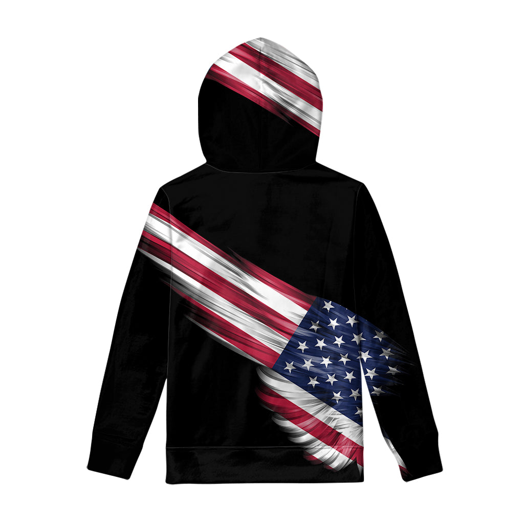 American Flag Wing Print Pullover Hoodie