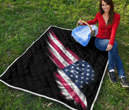 American Flag Wing Print Quilt