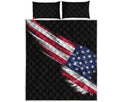 American Flag Wing Print Quilt Bed Set
