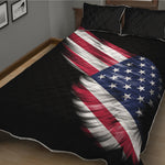 American Flag Wing Print Quilt Bed Set