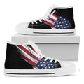 American Flag Wing Print White High Top Sneakers
