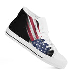 American Flag Wing Print White High Top Shoes