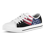 American Flag Wing Print White Low Top Shoes