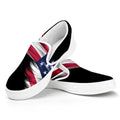 American Flag Wing Print White Slip On Sneakers