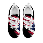 American Flag Wing Print White Sneakers