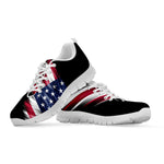 American Flag Wing Print White Sneakers