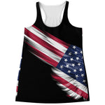 American Flag Wing Print Women's Racerback Tank Top