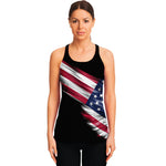American Flag Wing Print Women's Racerback Tank Top
