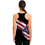 American Flag Wing Print Women's Racerback Tank Top