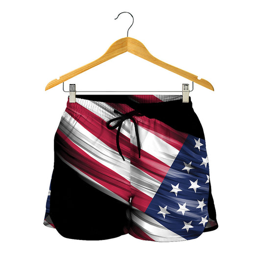 American Flag Wing Print Women's Shorts