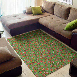 American Football Ball Pattern Print Area Rug