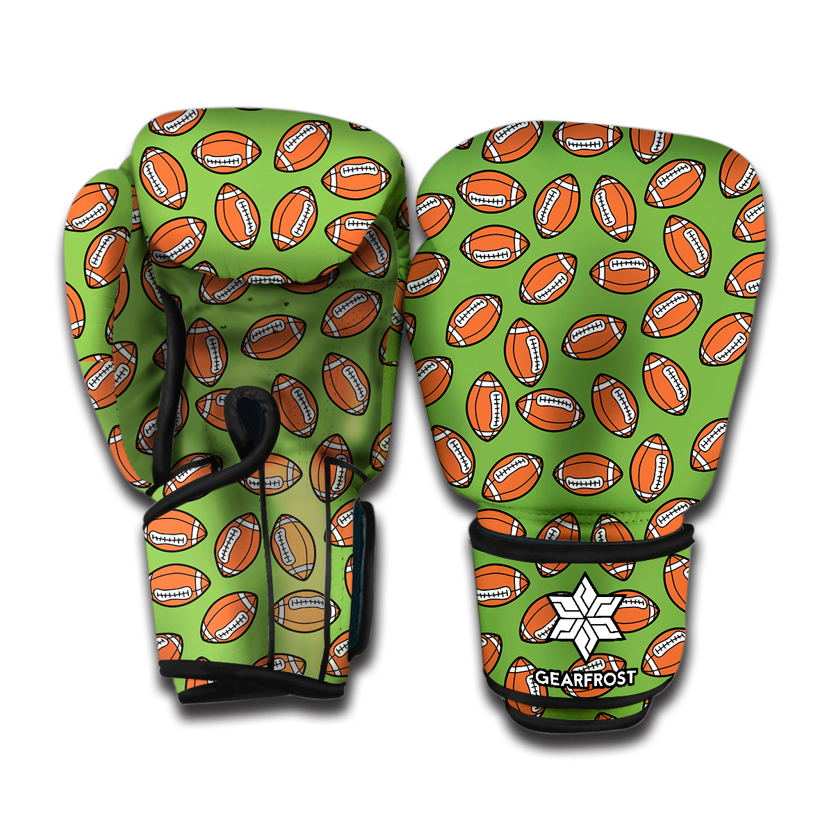 American Football Ball Pattern Print Boxing Gloves