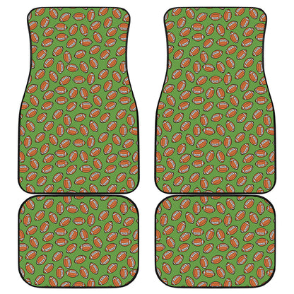 American Football Ball Pattern Print Front and Back Car Floor Mats