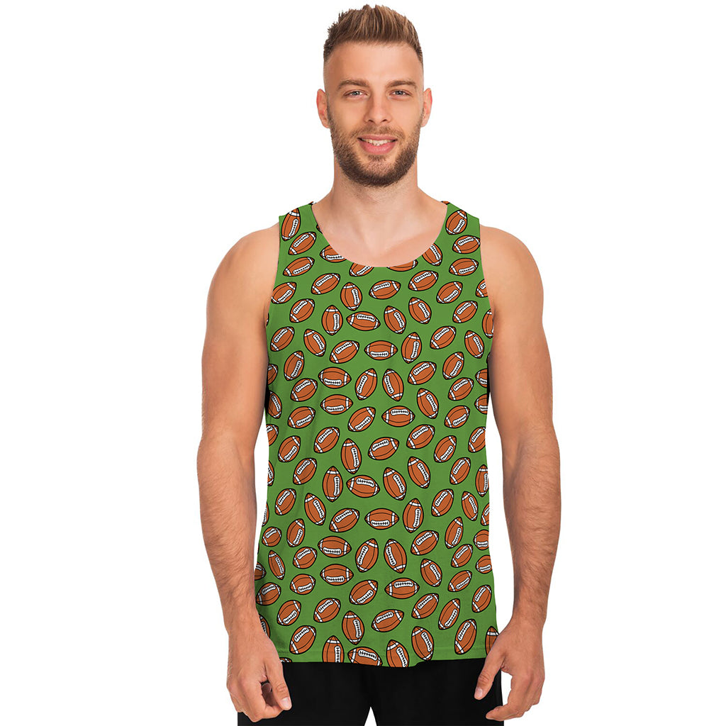 American Football Ball Pattern Print Men's Tank Top