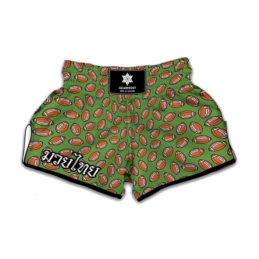 American Football Ball Pattern Print Muay Thai Boxing Shorts