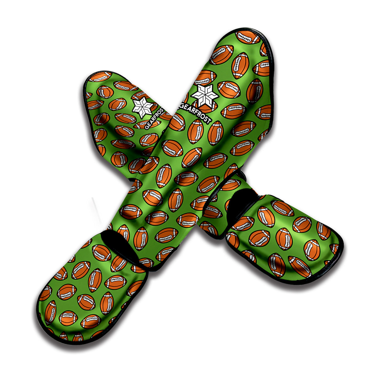 American Football Ball Pattern Print Muay Thai Shin Guard