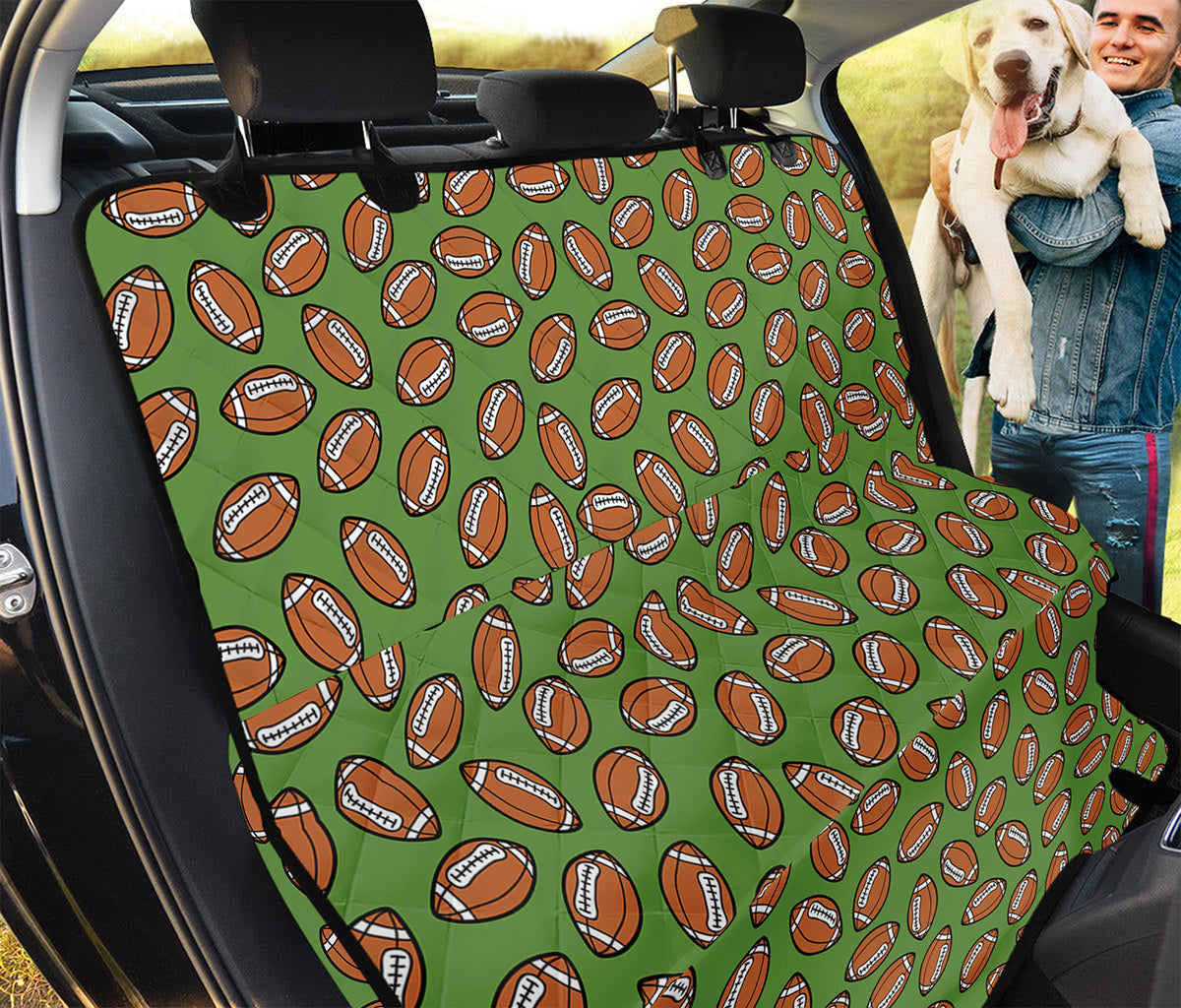 American Football Ball Pattern Print Pet Car Back Seat Cover