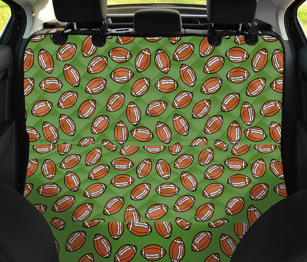 American Football Ball Pattern Print Pet Car Back Seat Cover