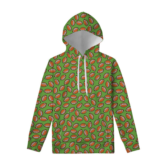 American Football Ball Pattern Print Pullover Hoodie