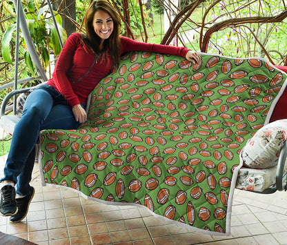 American Football Ball Pattern Print Quilt