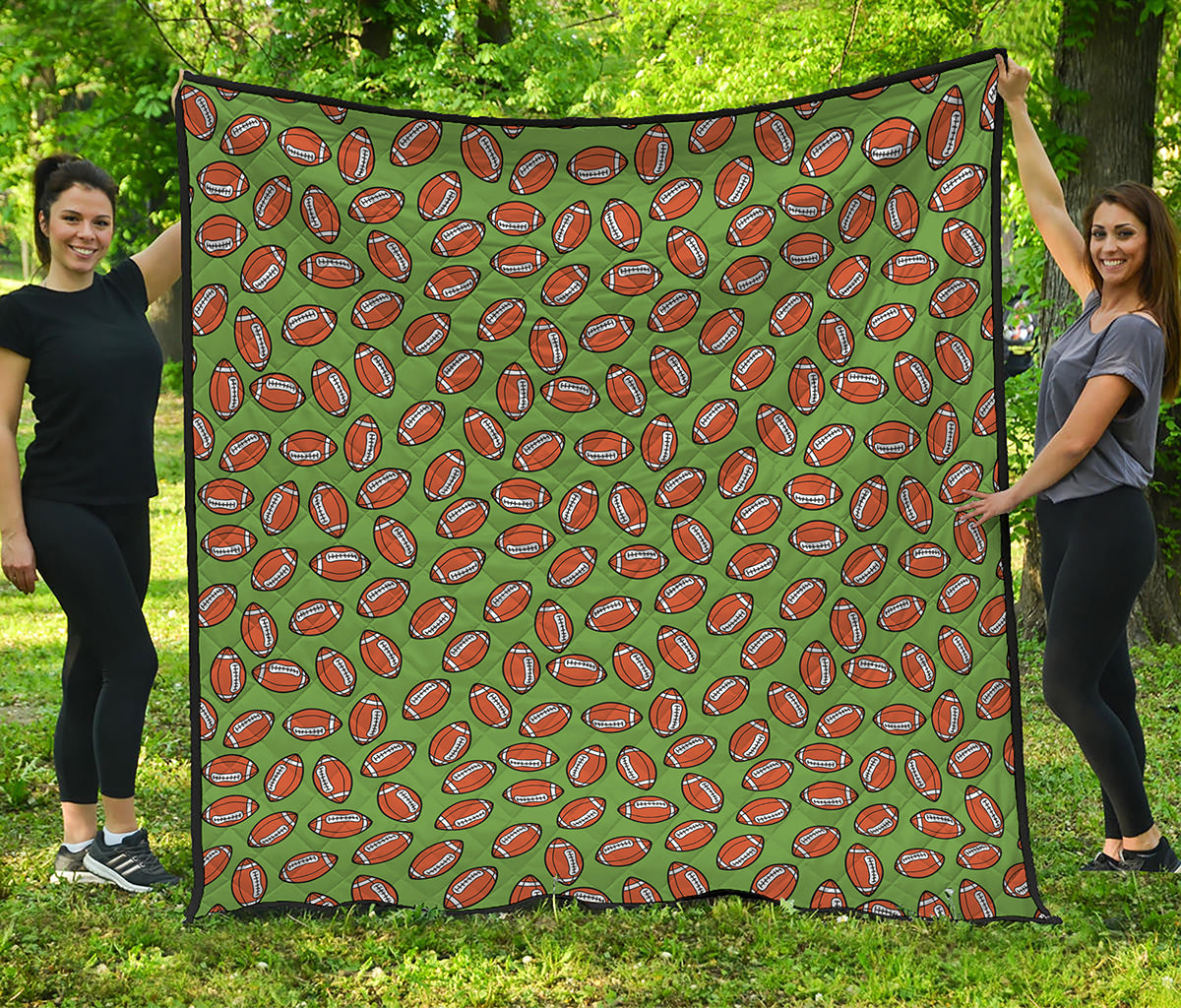 American Football Ball Pattern Print Quilt