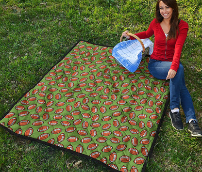 American Football Ball Pattern Print Quilt
