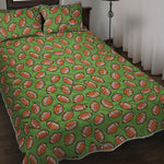 American Football Ball Pattern Print Quilt Bed Set