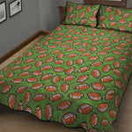 American Football Ball Pattern Print Quilt Bed Set