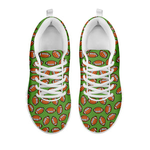 American Football Ball Pattern Print White Sneakers