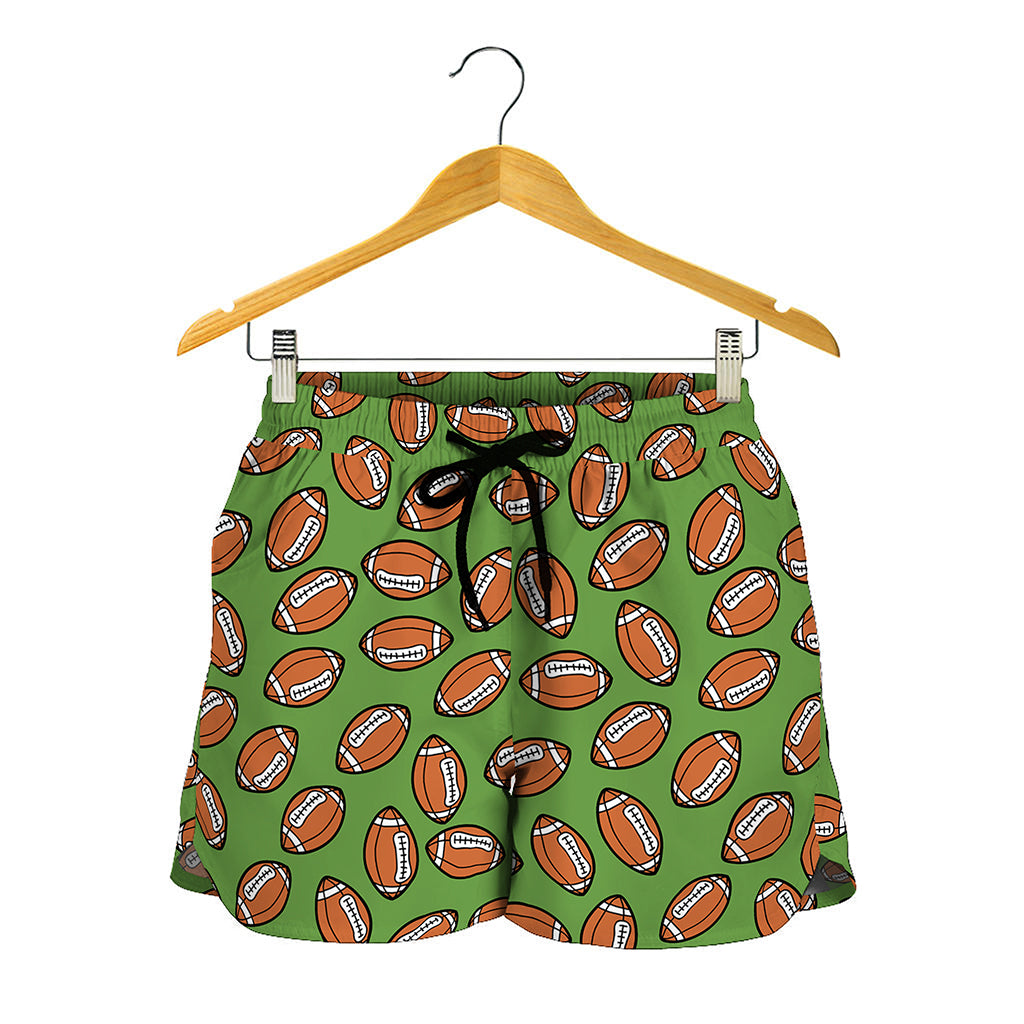American Football Ball Pattern Print Women's Shorts
