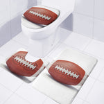 American Football Ball Print 3 Piece Bath Mat Set