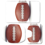 American Football Ball Print 3 Piece Bath Mat Set