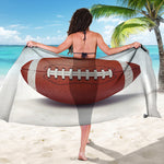 American Football Ball Print Beach Sarong Wrap