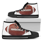 American Football Ball Print Black High Top Shoes