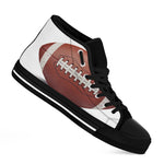 American Football Ball Print Black High Top Shoes