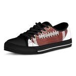 American Football Ball Print Black Low Top Shoes 