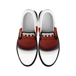American Football Ball Print Black Slip On Shoes