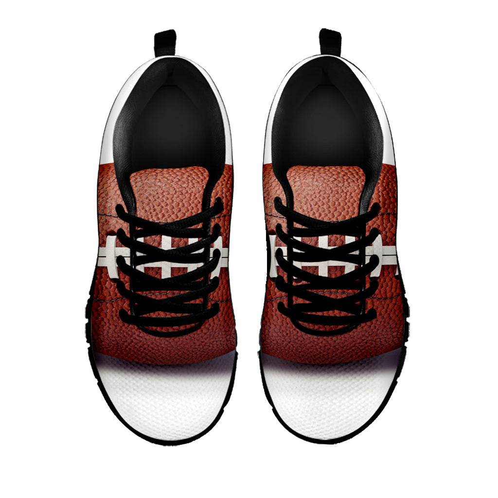 American Football Ball Print Black Sneakers