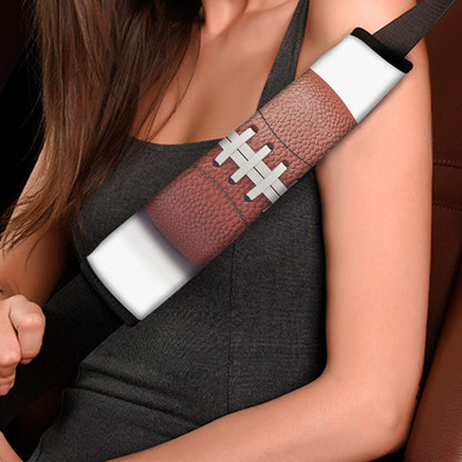 American Football Ball Print Car Seat Belt Covers