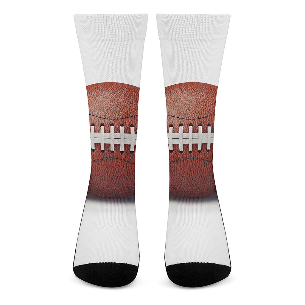 American Football Ball Print Crew Socks