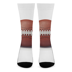 American Football Ball Print Crew Socks